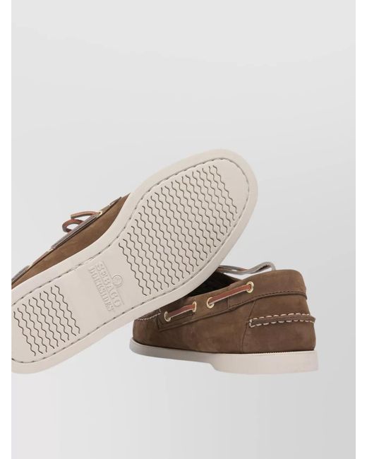 Sebago Brown Suede Leather Boat Shoes for men