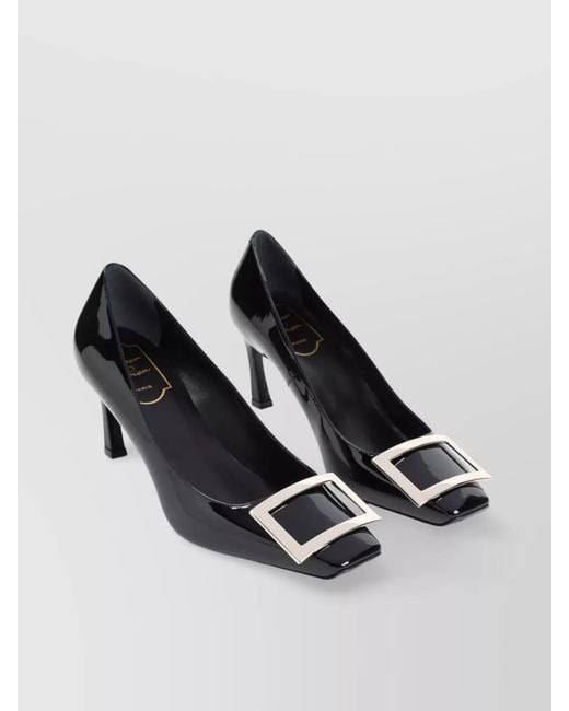 Roger Vivier Black Leather Belle Vivier Trompette Pumps