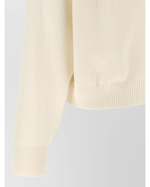 Alberta Ferretti Natural Flower Knit Crew Neck Sweater