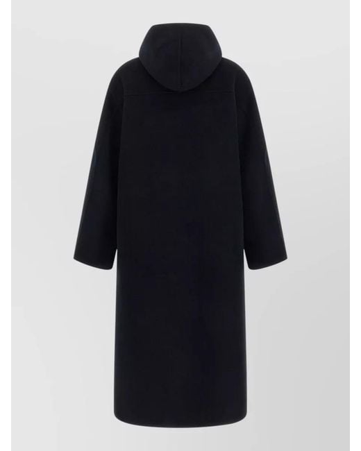 Rohe Blue Duffle Reversible Coat Hooded Long Oversized