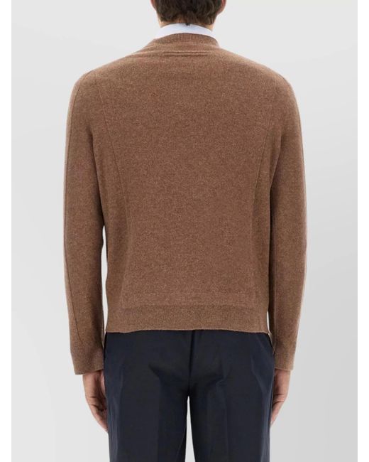 Zegna Brown Cashmere Wool Sweater for men