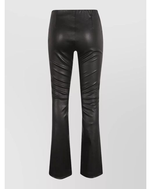 Via Masini 80 Gray High Waist Faux Leather Flared Trousers