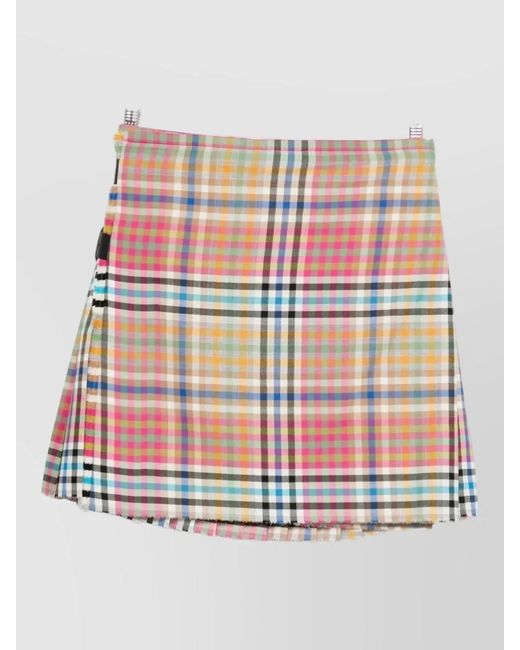 Vivienne Westwood Gray Pleated Mini Skirt Multicolour Design Belt Loops