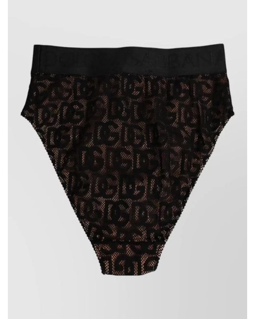 Dolce & Gabbana Black Lace High-Waist Briefs