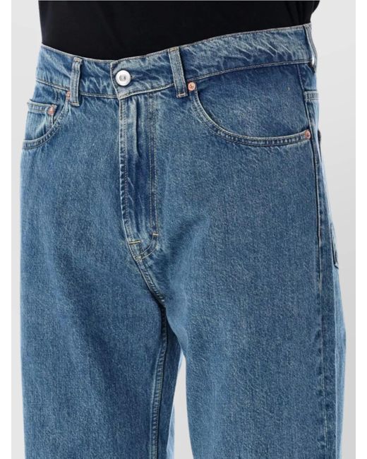 Our Legacy Blue Denim Relaxed-Fit Wide-Leg Trousers for men