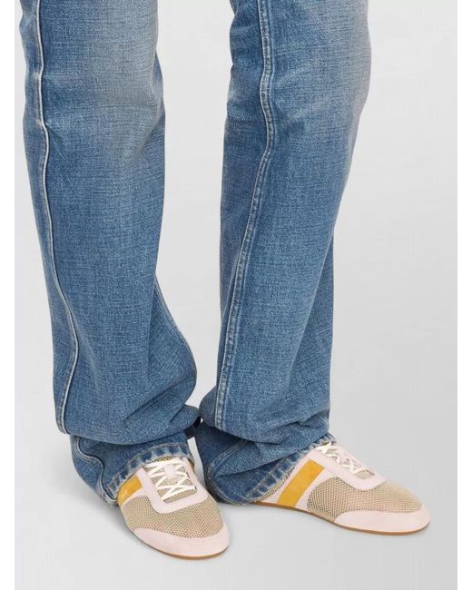 Chloé Natural Kick Sneaker Suede Mesh Rubber Sole Tabs