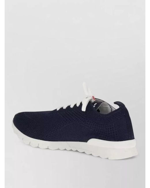 Kiton Blue Fits Knit Sneakers Round Toe Sole for men