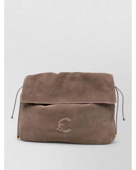 Coccinelle Brown Suede Lidia Clutch Bag