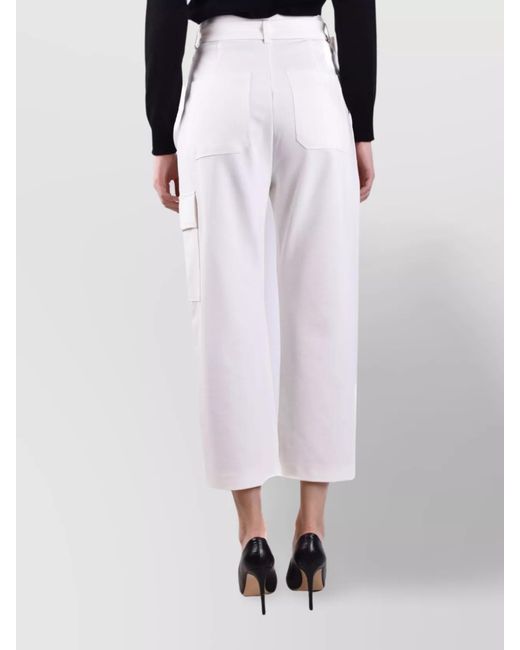 Pinko White Cropped Trousers