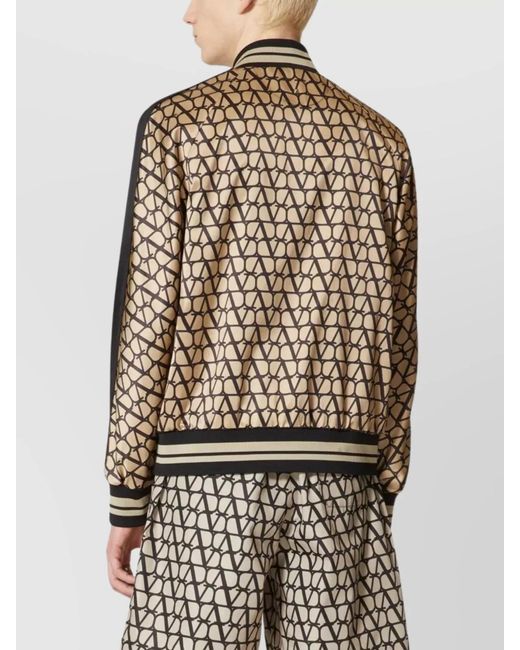 Valentino Garavani Natural Ribbed Trims Iconographe Print Bomber for men