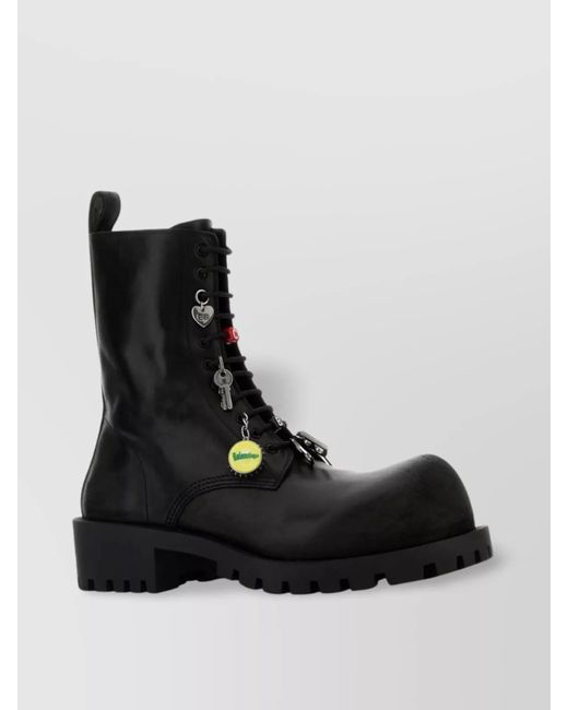 Balenciaga Black Chunky Sole Hummer Leather Boots for men