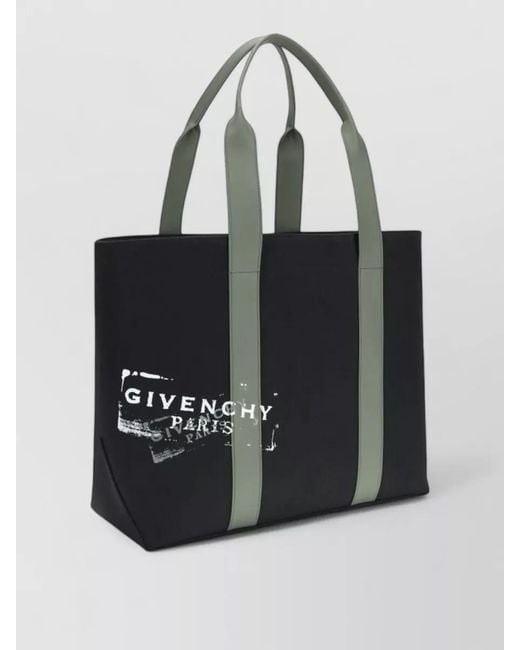 Givenchy Black Cotton Shoulder Bag Rectangular Shape Handles for men