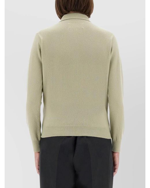Maison Margiela Natural Virgin Wool Polo Shirt