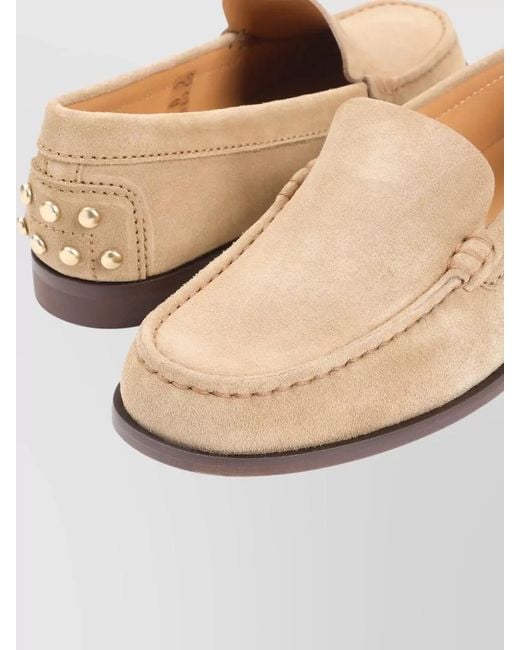Tod's Natural Suede Leather Loafers
