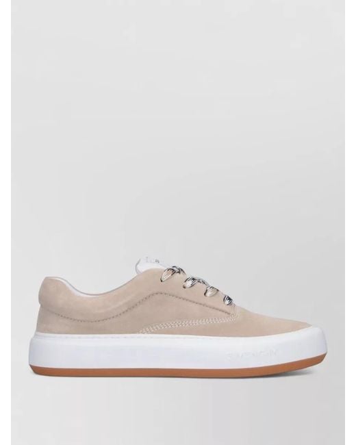 Givenchy White Lace Up Low Top Suede Rubber Sole for men