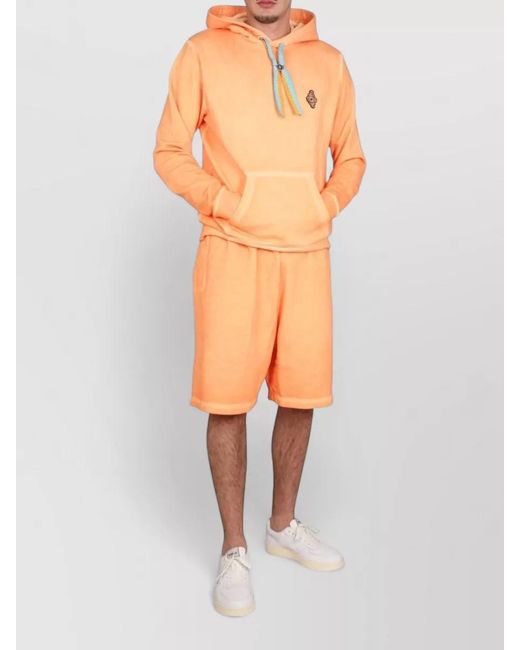 Marcelo Burlon Orange Sunset Cross Regular Hooded Sweatshirt for men
