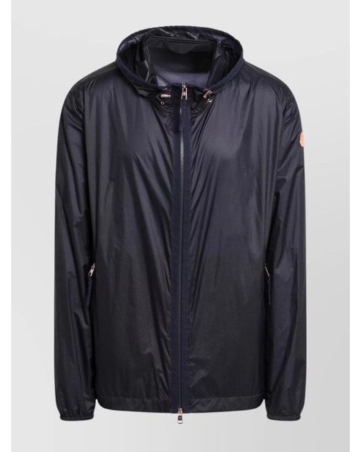 Moncler Genius Blue Windbreaker With Hood And Elastic Cuffs for men
