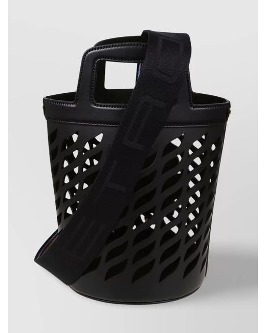 Etro Black Essential Leather Bucket Bag