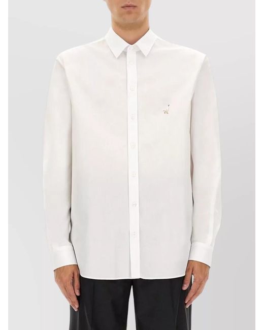 Moschino White Cotton Poplin Shirt for men