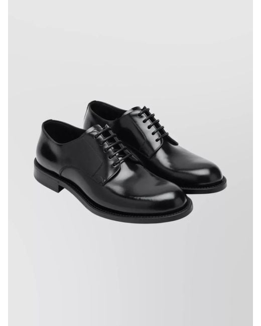 Dolce & Gabbana Black Calf Leather Derby Shoes for men