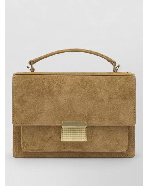 Golden Goose Deluxe Brand Natural Venezia Suede Crossbody Bag Top Handle