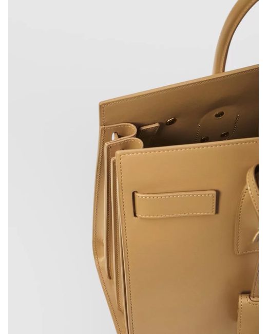 Saint Laurent Natural Small Sac De Jour Leather Tote Bag
