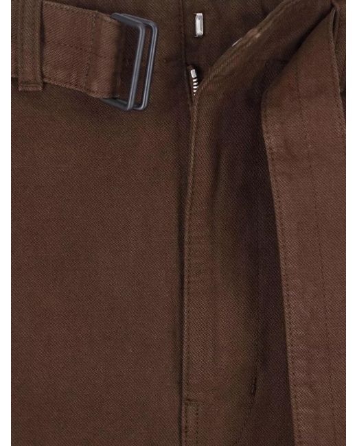 Lemaire Brown Wide Leg Pants Belt Loops Side Pockets for men