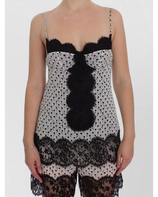 Dolce & Gabbana Black Silk Lace Babydoll Top