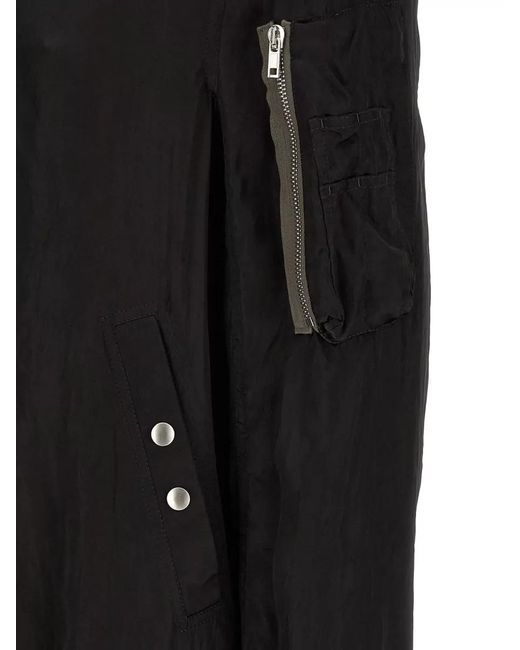 Rick Owens Black Classic Flight Bomber Jacket for men