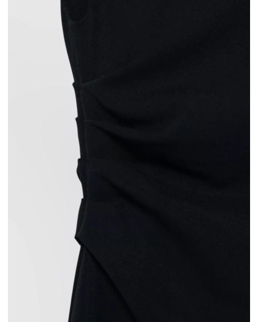 P.A.R.O.S.H. Blue Draped Boat Neck Short Sleeve Midi Dress