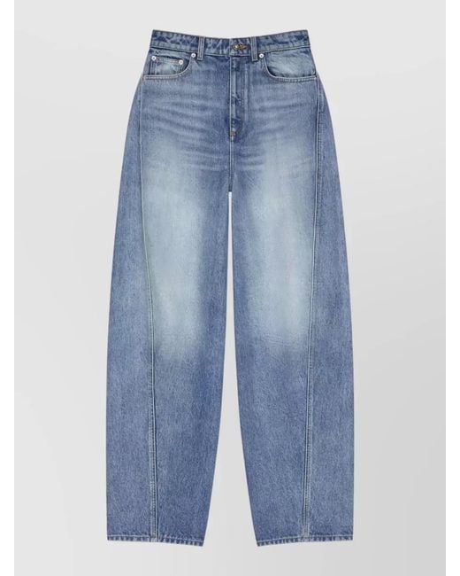 Givenchy Blue High Waist Wide Leg Denim Trousers