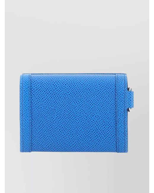 Burberry Blue Pebbled Leather Card Holder for men