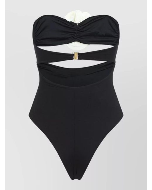 LaRevêche Black Hegra Strapless One Piece Cut Out