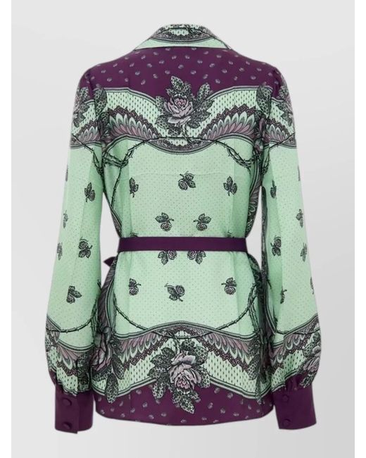 Gucci Purple Silk Printed Shirt