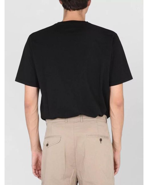 Universal Works Black Short Sleeve Crew Neck Pocket T Shirt for men