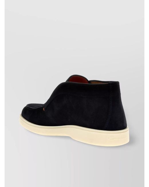 Santoni Multicolor Suede Boots With Contrast Sole And Round Toe for men