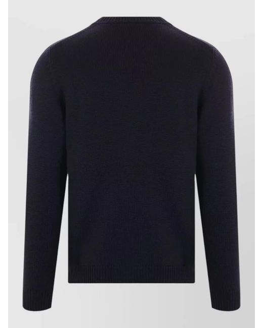 Roberto Collina Blue Silk Crew Neck Jumper Long Sleeves for men