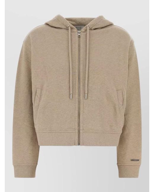 Maison Kitsuné Natural Cotton Hooded Sweatshirt Long Sleeve Design