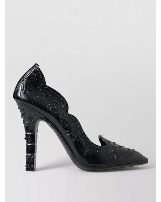 Dolce & Gabbana Black Floral Crystal-Embellished Pumps