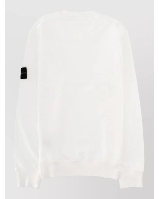 Stone Island White Long Sleeve Crew Neck Regular Fit Top for men