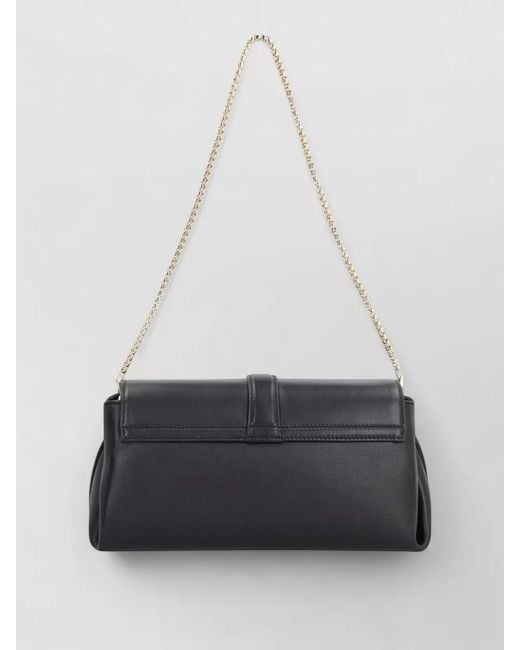 Ferragamo White Shoulder Bag Adjustable Strap Chain Detail