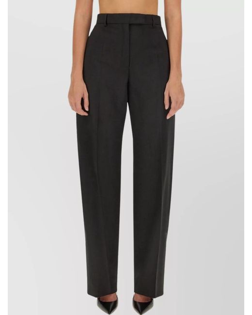 Sportmax Black Virgin Wool Wide-Leg Trousers