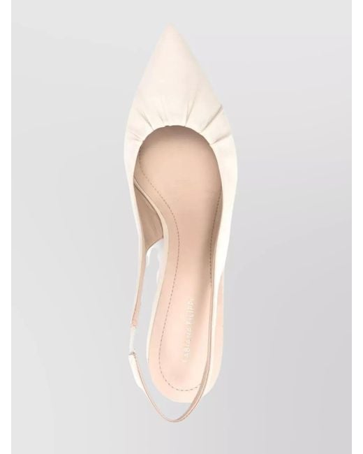 Fabiana Filippi White Leather Slingback Pumps