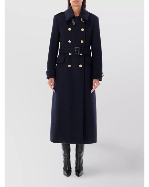 Tom Ford Blue Military Coat Double Breasted Buttons