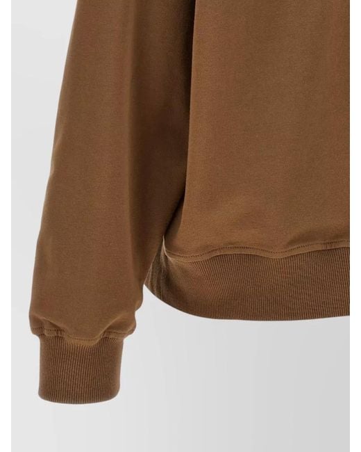 Brunello Cucinelli Brown Shiny Accents Hooded Sweatshirt Hem Band