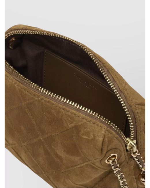 Tory Burch Natural Fleming Suede Crossbody Bag