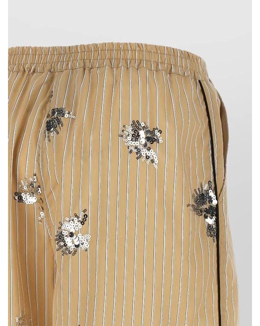 Le twins Natural Mezzodì Shorts Loose Fit Striped Floral Pockets