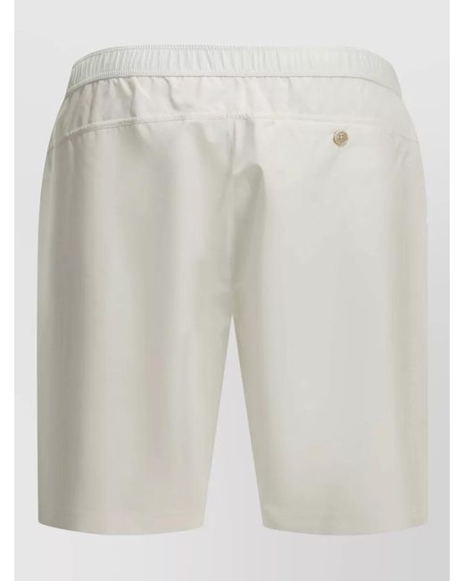 Brunello Cucinelli White Logo Swim Shorts Lightweight Quick Drying for men