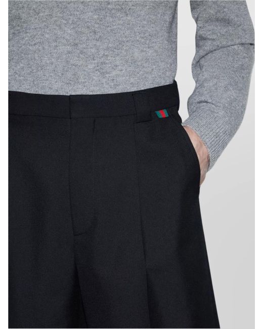 Gucci Black Wool Blend Regular Fit Bermuda Shorts for men