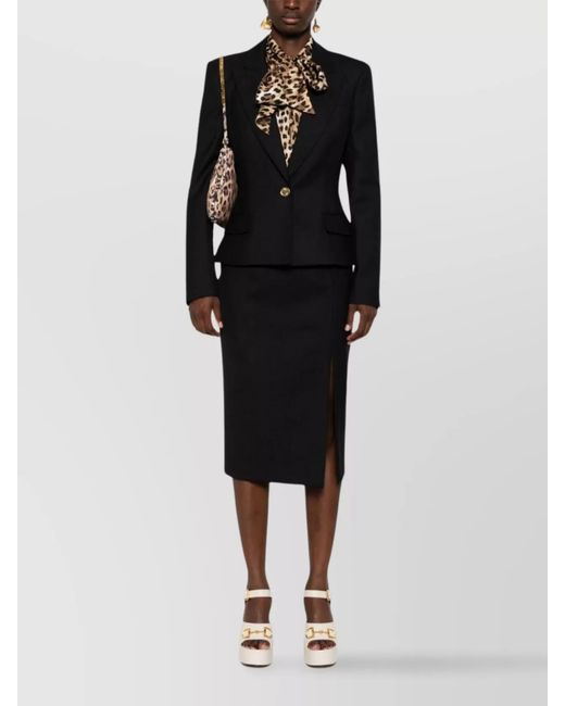 Moschino Black Wool Single-Breasted Blazer
